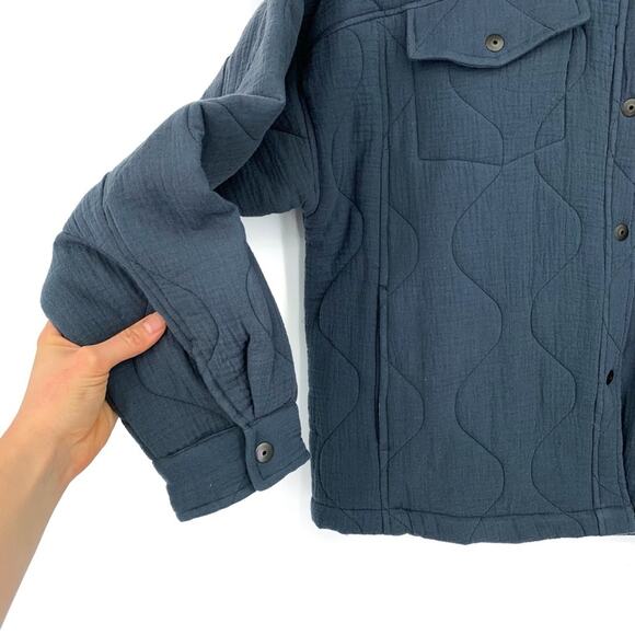 UNIONBAY Tyra Quilted Shirt Jacket Dusty Blue XL - Picture 3 of 11